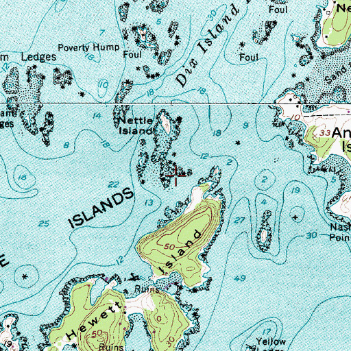 Topographic Map of Muscle Ridge Islands, ME