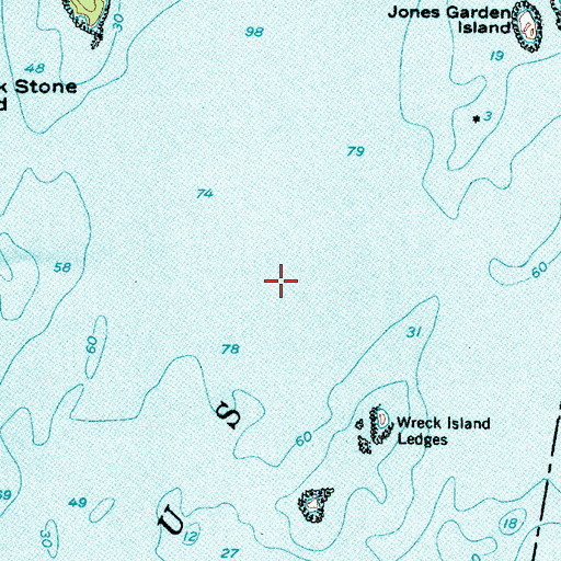 Topographic Map of Muscongus Bay, ME