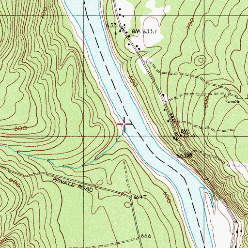Topographic Map of Musket Brook, ME