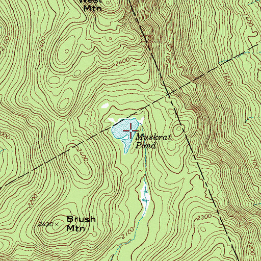 Topographic Map of Muskrat Pond, ME