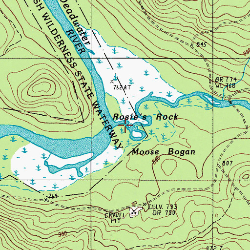Topographic Map of Musquacook Stream, ME