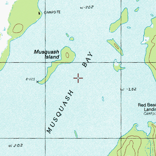 Topographic Map of Musquash Bay, ME