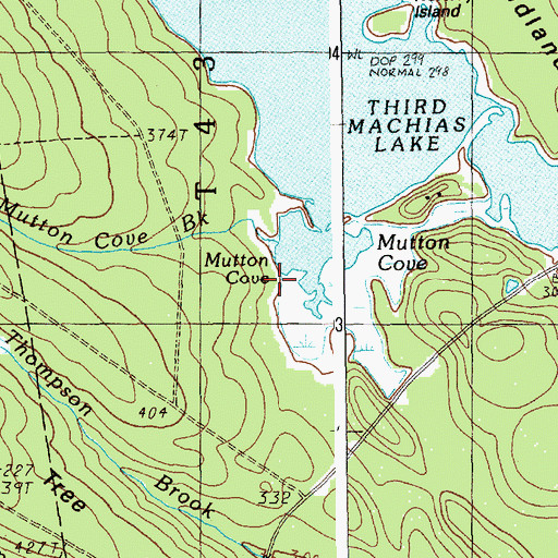 Topographic Map of Mutton Cove, ME