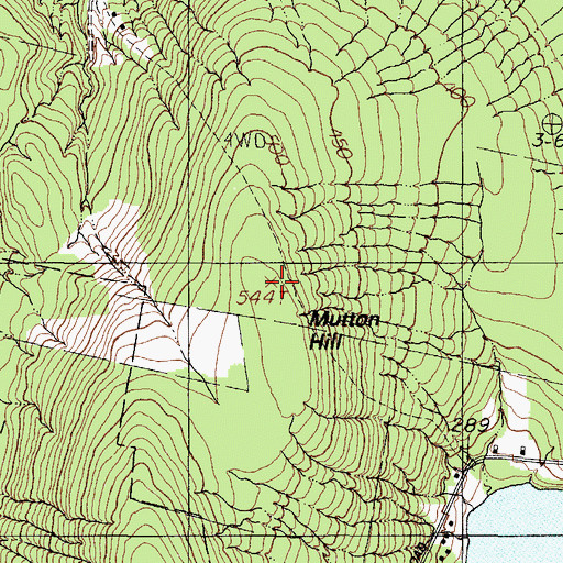 Topographic Map of Mutton Hill, ME