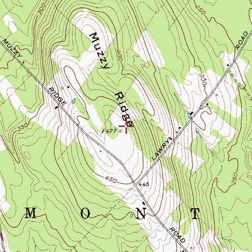 Topographic Map of Muzzy Ridge, ME