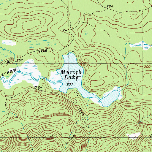 Topographic Map of Myrick Lake, ME