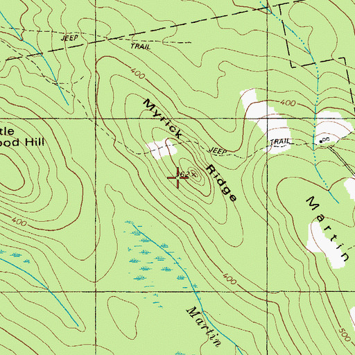 Topographic Map of Myrick Ridge, ME