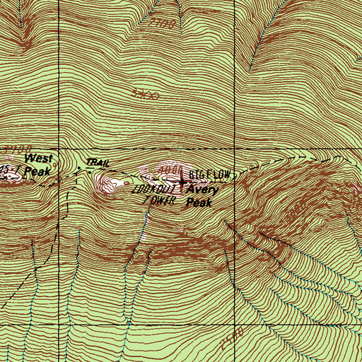 Topographic Map of Avery Peak, ME