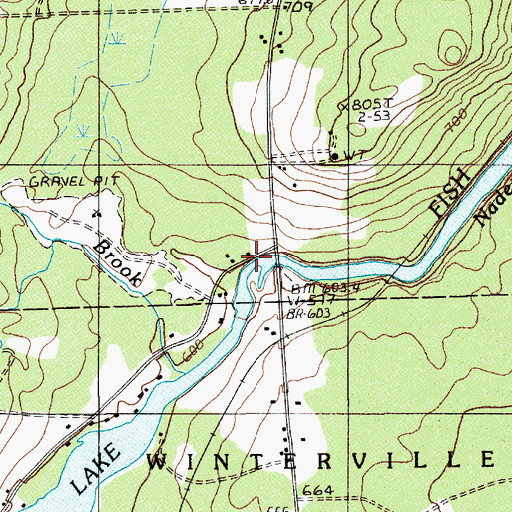 Topographic Map of Nadeau Thoroughfare, ME