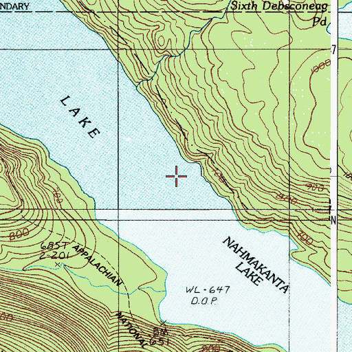 Topographic Map of Nahmakanta Lake, ME