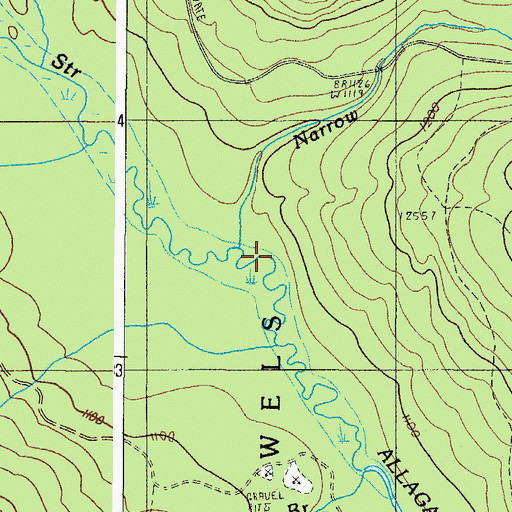 Topographic Map of Narrow Brook, ME
