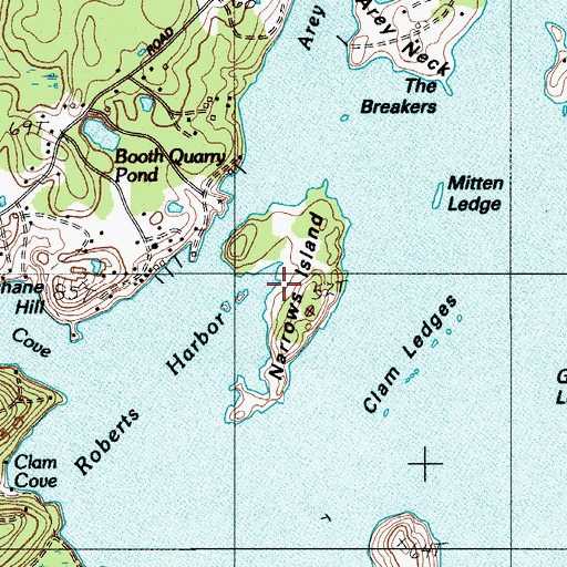 Topographic Map of Narrows Island, ME