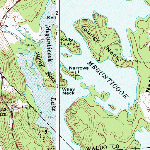 Topographic Map of Narrows Island, ME