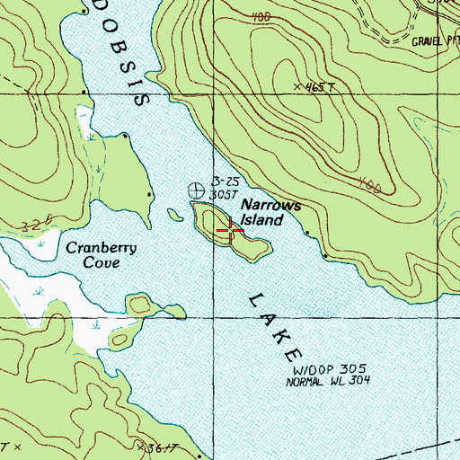 Topographic Map of Narrows Island, ME