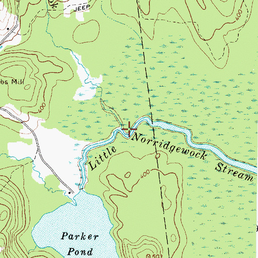 Topographic Map of Nash Brook, ME