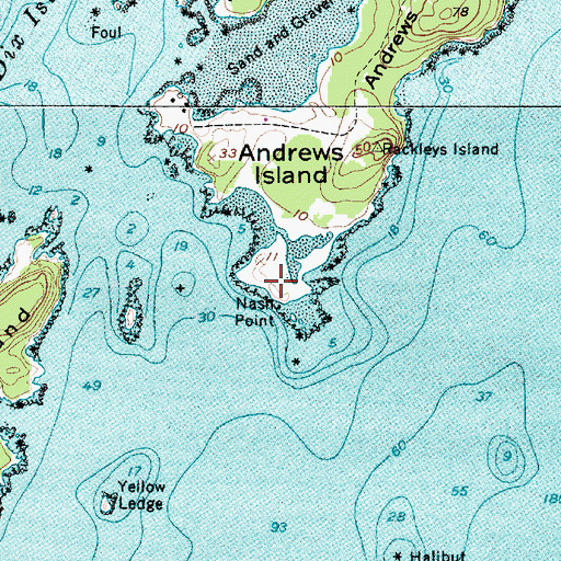 Topographic Map of Nash Point, ME