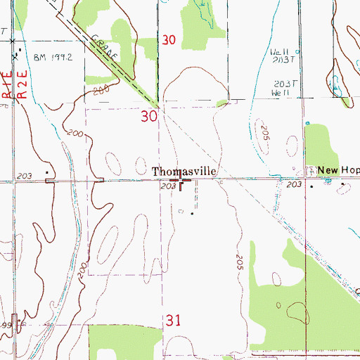 Topographic Map of Thomasville, AR