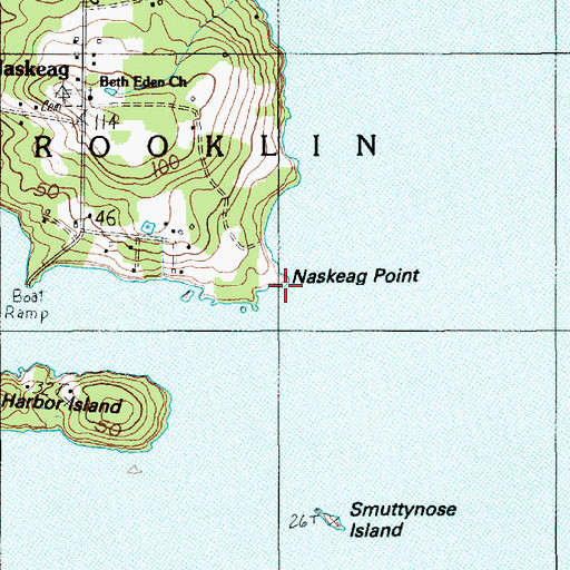 Topographic Map of Naskeag Point, ME