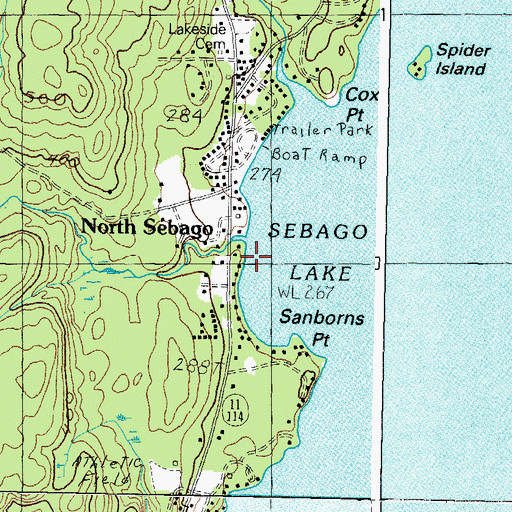 Topographic Map of Nason Brook, ME