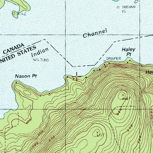 Topographic Map of Nason Point, ME