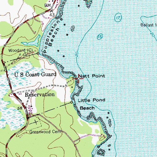 Topographic Map of Natt Point, ME