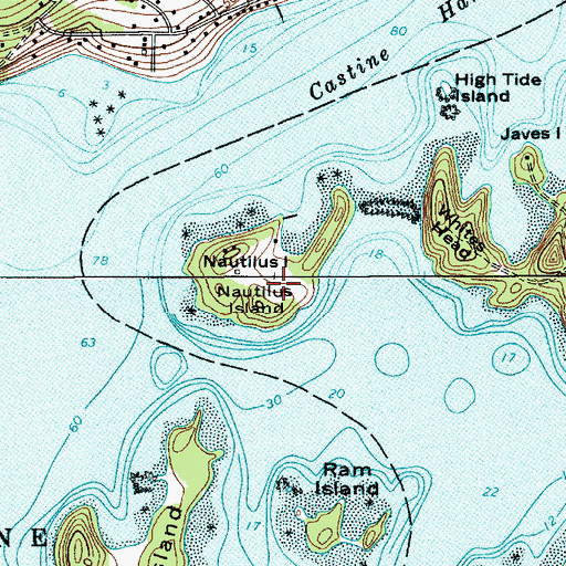 Topographic Map of Nautilus Island, ME