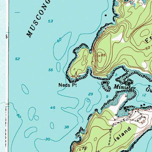 Topographic Map of Neds Point, ME