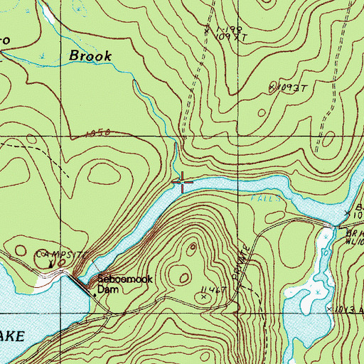 Topographic Map of Negro Brook, ME