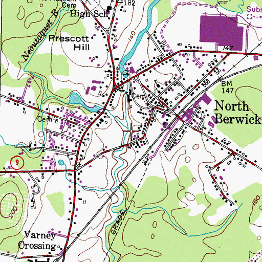 Topographic Map of Neoutaquet River, ME