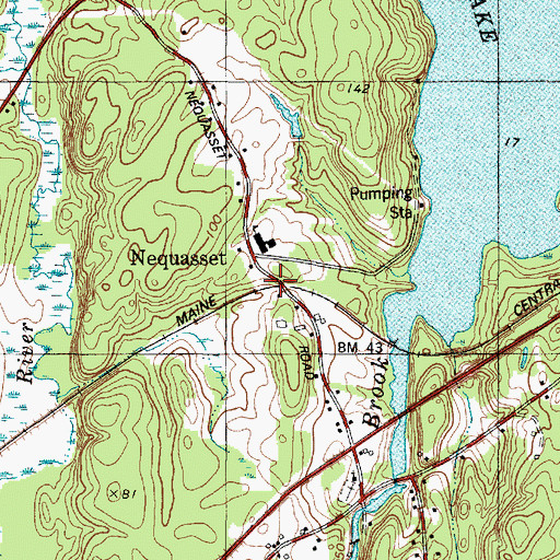 Topographic Map of Nequasset, ME