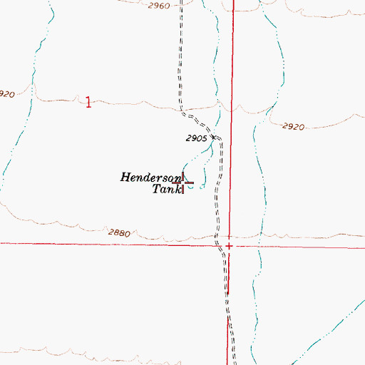 Topographic Map of Henderson Tank, AZ