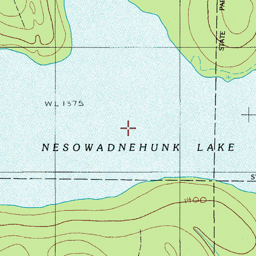 Topographic Map of Nesowadnehunk Lake, ME