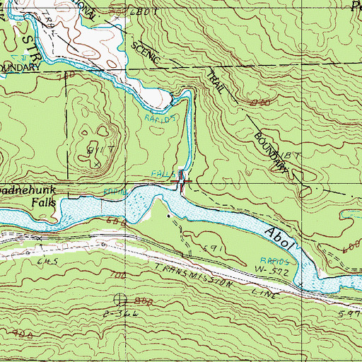Topographic Map of Nesowadnehunk Stream, ME