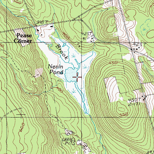 Topographic Map of Nevens Pond, ME