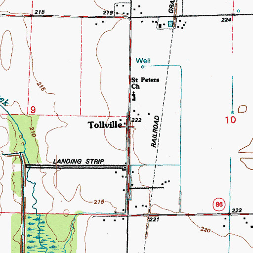 Topographic Map of Tollville, AR