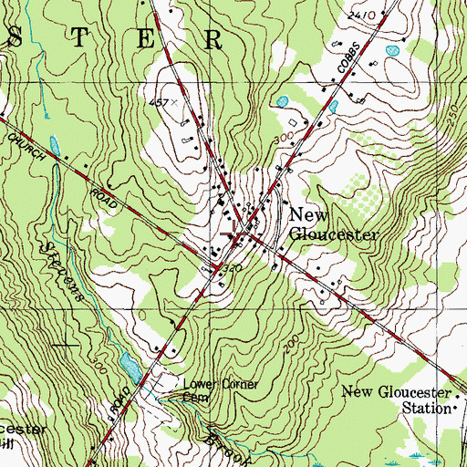 Topographic Map of New Gloucester, ME