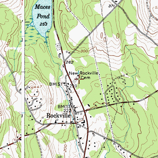 Topographic Map of New Rockville Cemetery, ME