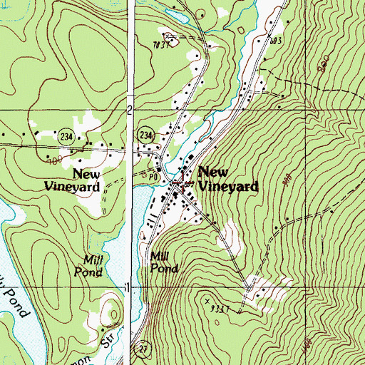Topographic Map of New Vineyard, ME