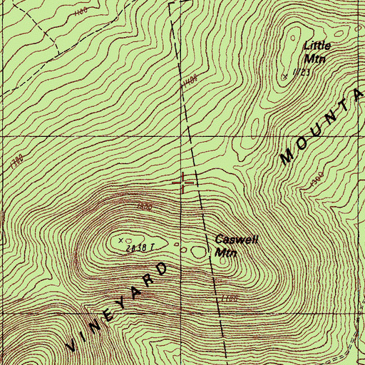 Topographic Map of New Vineyard Mountains, ME