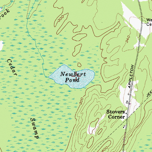 Topographic Map of Newbert Pond, ME