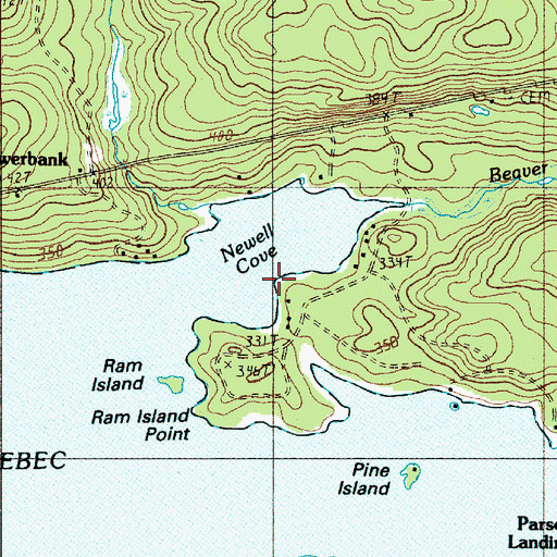 Topographic Map of Newell Cove, ME