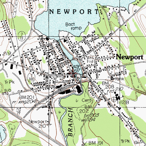 Topographic Map of Newport, ME