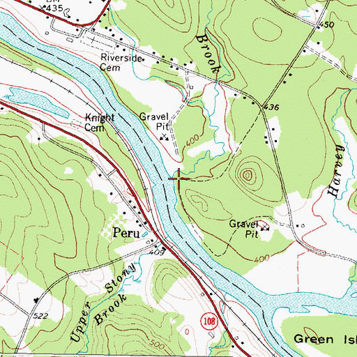 Topographic Map of Newton Brook, ME