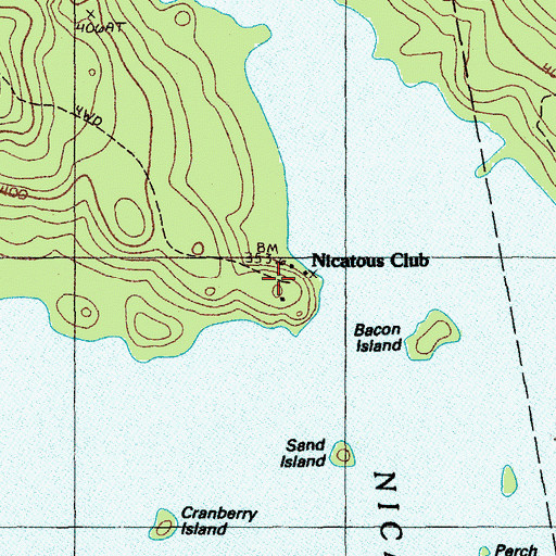 Topographic Map of Nicatous Club, ME
