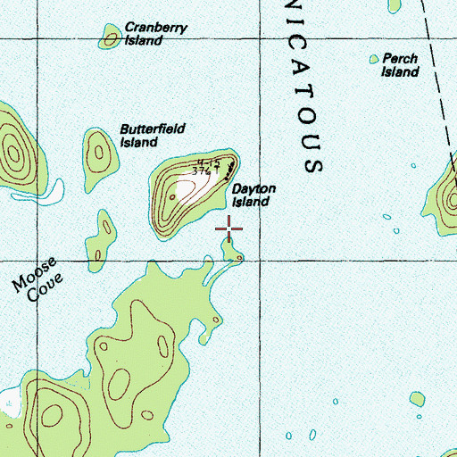 Topographic Map of Nicatous Lake, ME