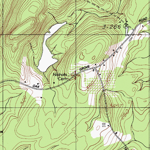 Topographic Map of Nichols Cemetery, ME