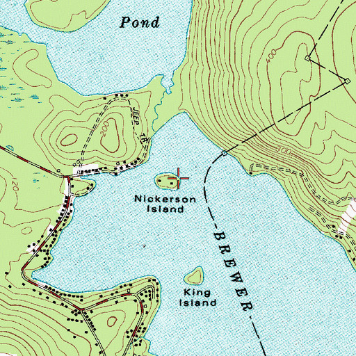 Topographic Map of Nickerson Island, ME