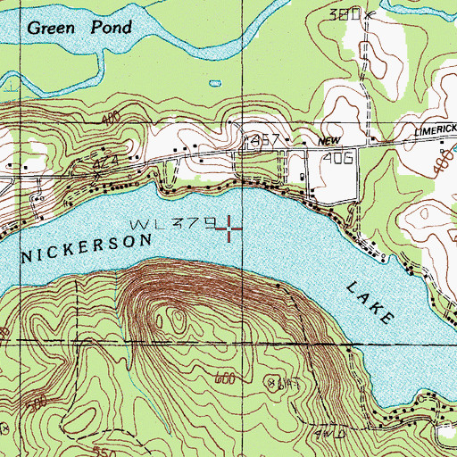 Topographic Map of Nickerson Lake, ME