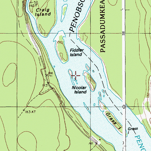 Topographic Map of Nicolar Island, ME