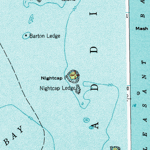 Topographic Map of Nightcap, ME